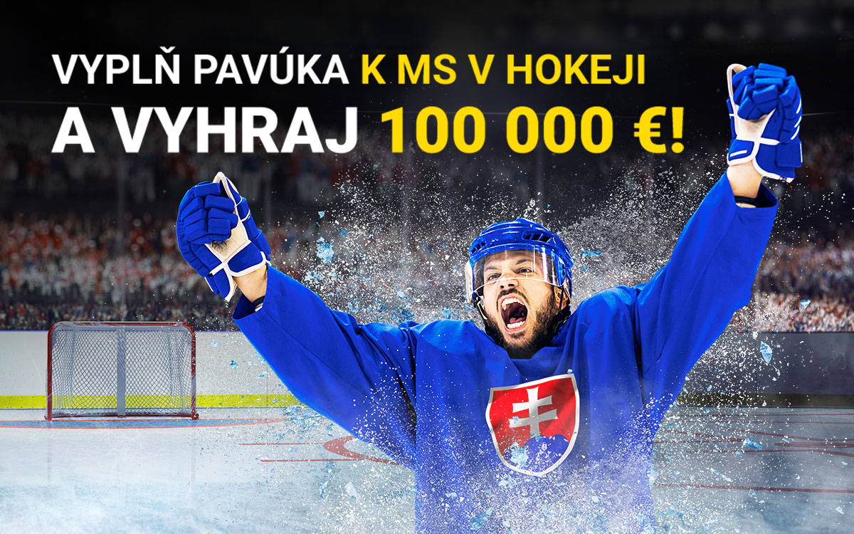 Vyplň pavúka k MS v hokeji a vyhraj 100 000 €!