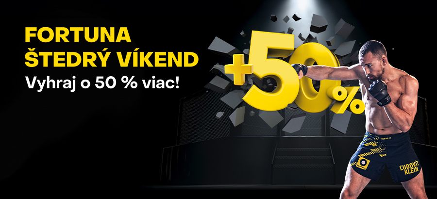 Vyhraj počas Štedrého víkendu s Fortunou až o 50 % viac!