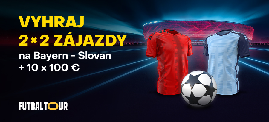 Stav si na futbal a hraj o 2 x 2 zájazdy na zápas Bayern - Slovan + 10 x 100 eur!